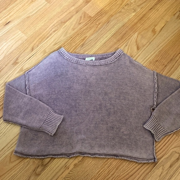 Mustard Seed Distressed Sweater Womens L Dusty Rose Faded Boho Oversized boxy - Picture 4 of 8